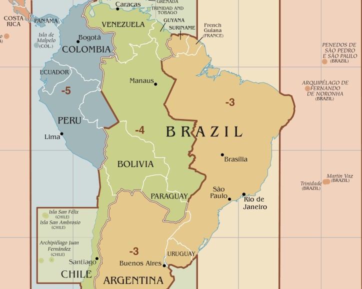 FullTour - Tem fuso horário do Chile para o Brasil?