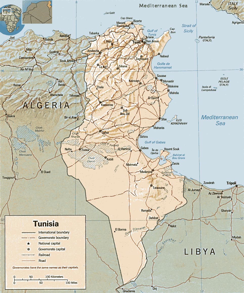 Tun Sia Hist Ria Cultura Popula O InfoEscola   Mapa Da Tunisia 